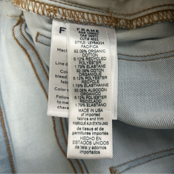 Frame Made in the USA Le Sylvie Slender Straight in Pacifica Jeans, Size 27 - Picture 5 of 7